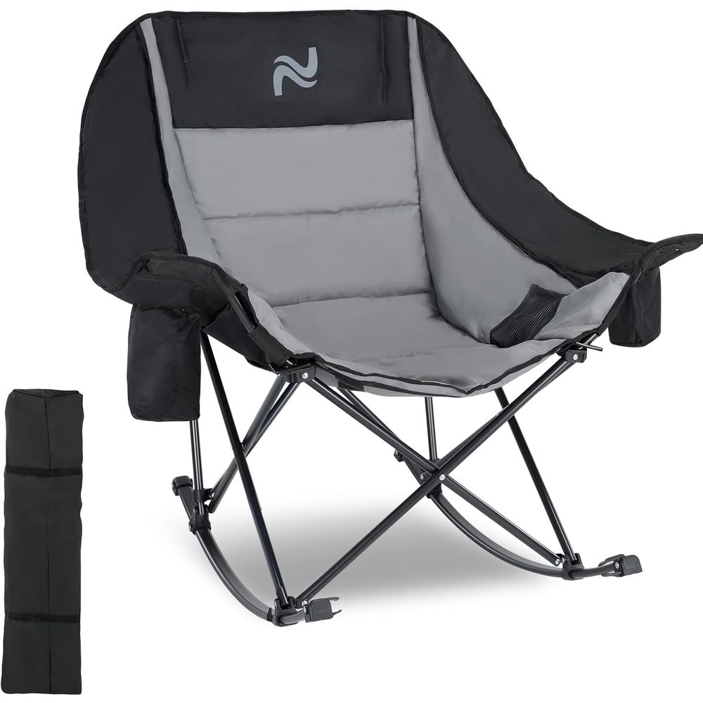 Outdoor Camping Rocker - Portable Outdoor Rocking Chair with Cooler