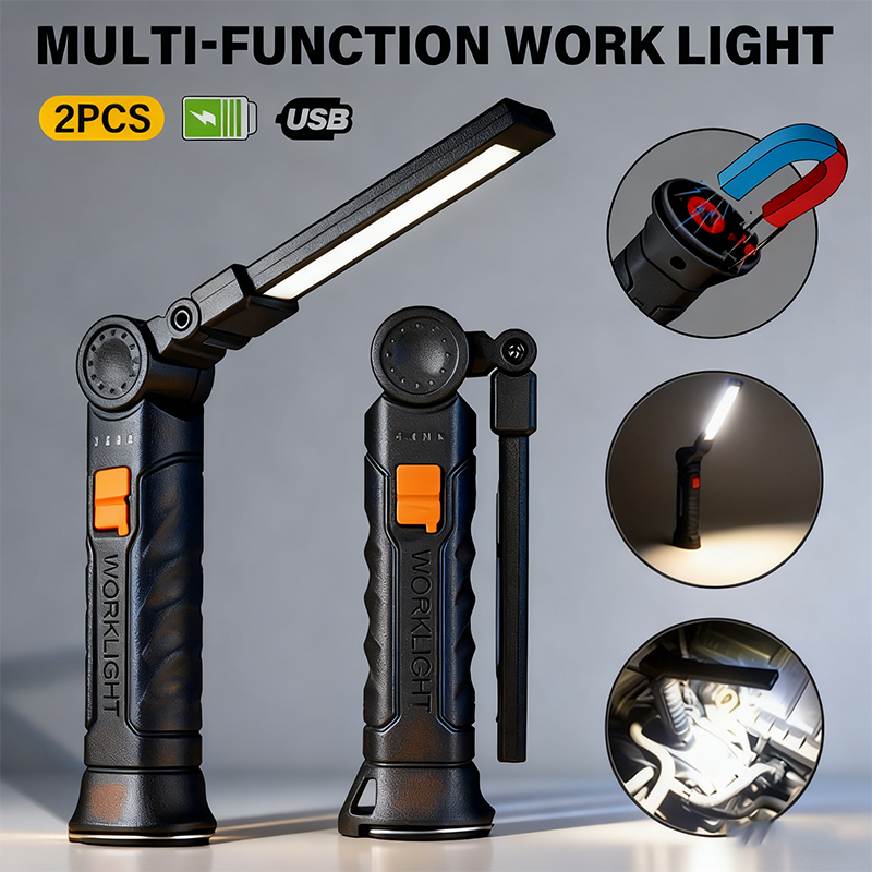 Outdoor Camping Glamping - Portable COB LED Flashlight USB Rechargeable