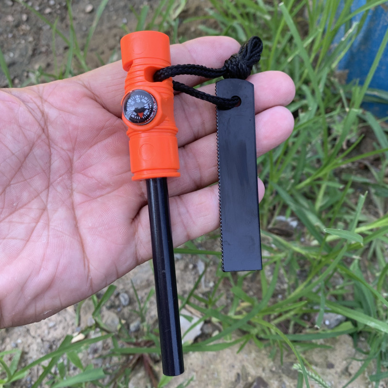 Fire Starter Flint - Survivor Long Style Three-in-One Magnesium Rod