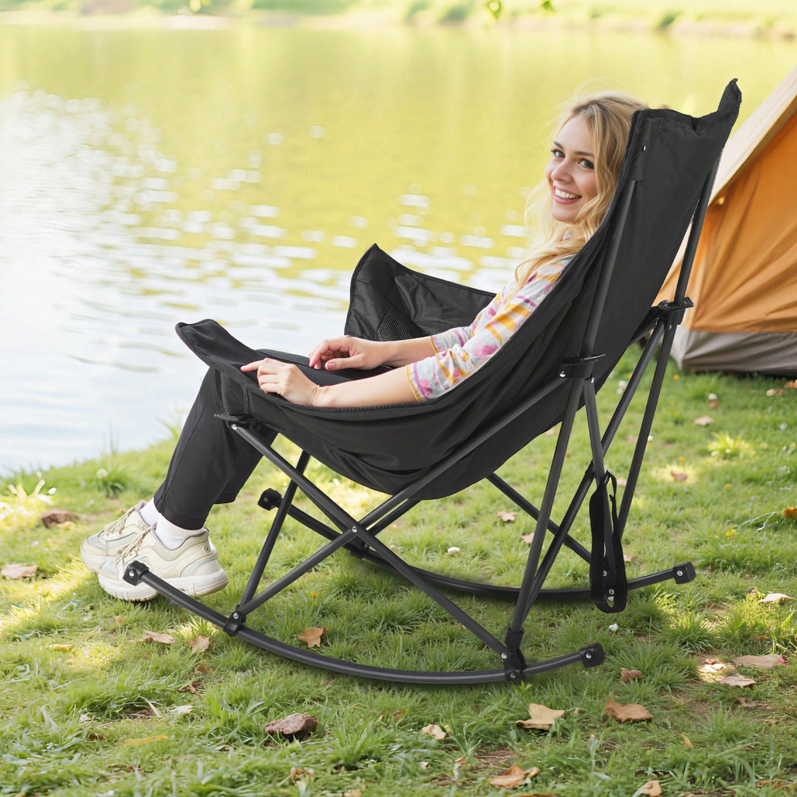 Outdoor Camping Rocker - Rocking Camping Chair, Portable Folding Rocker,