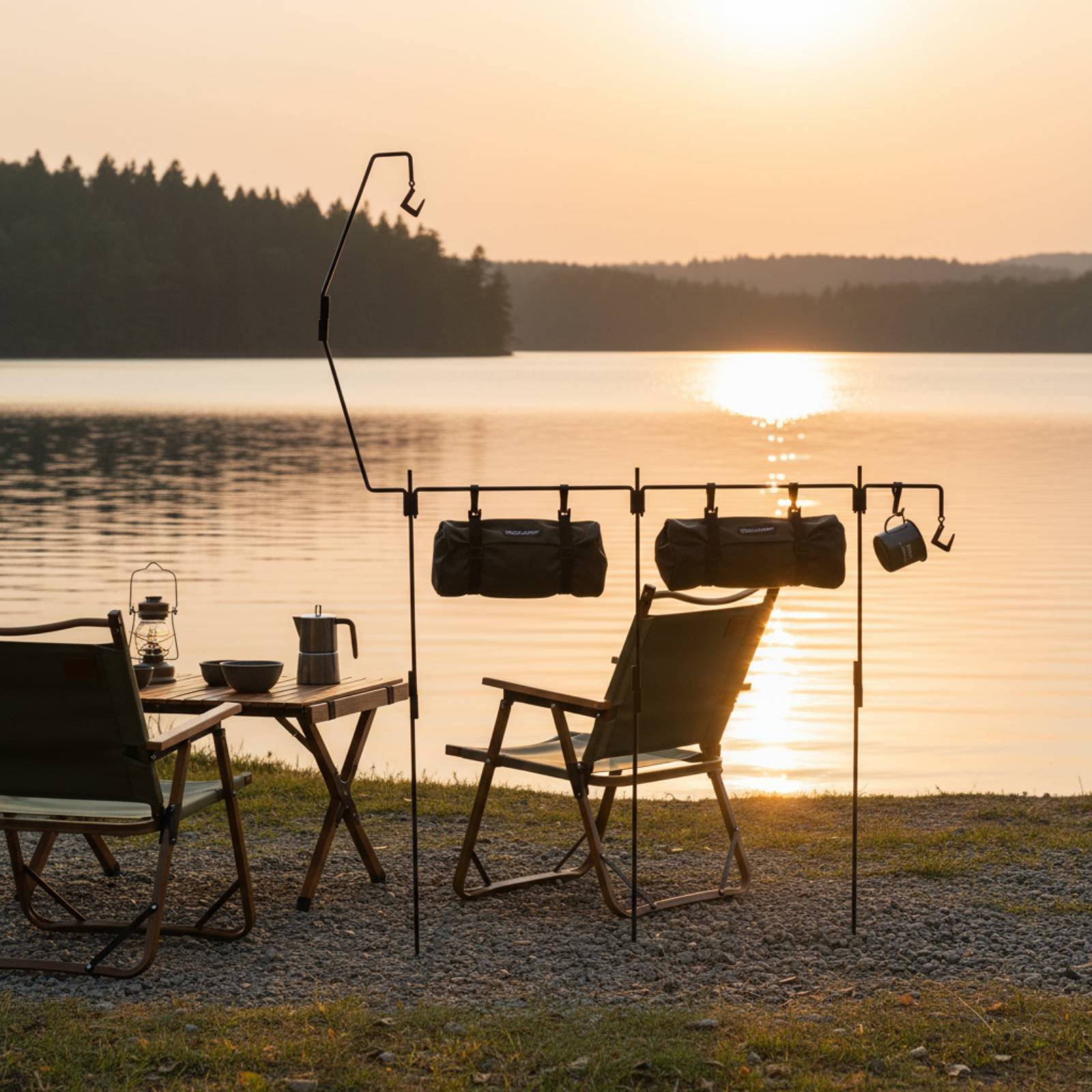 Outdoor Camping Kitchen - Camping Lantern Stand Easy to Assemble
