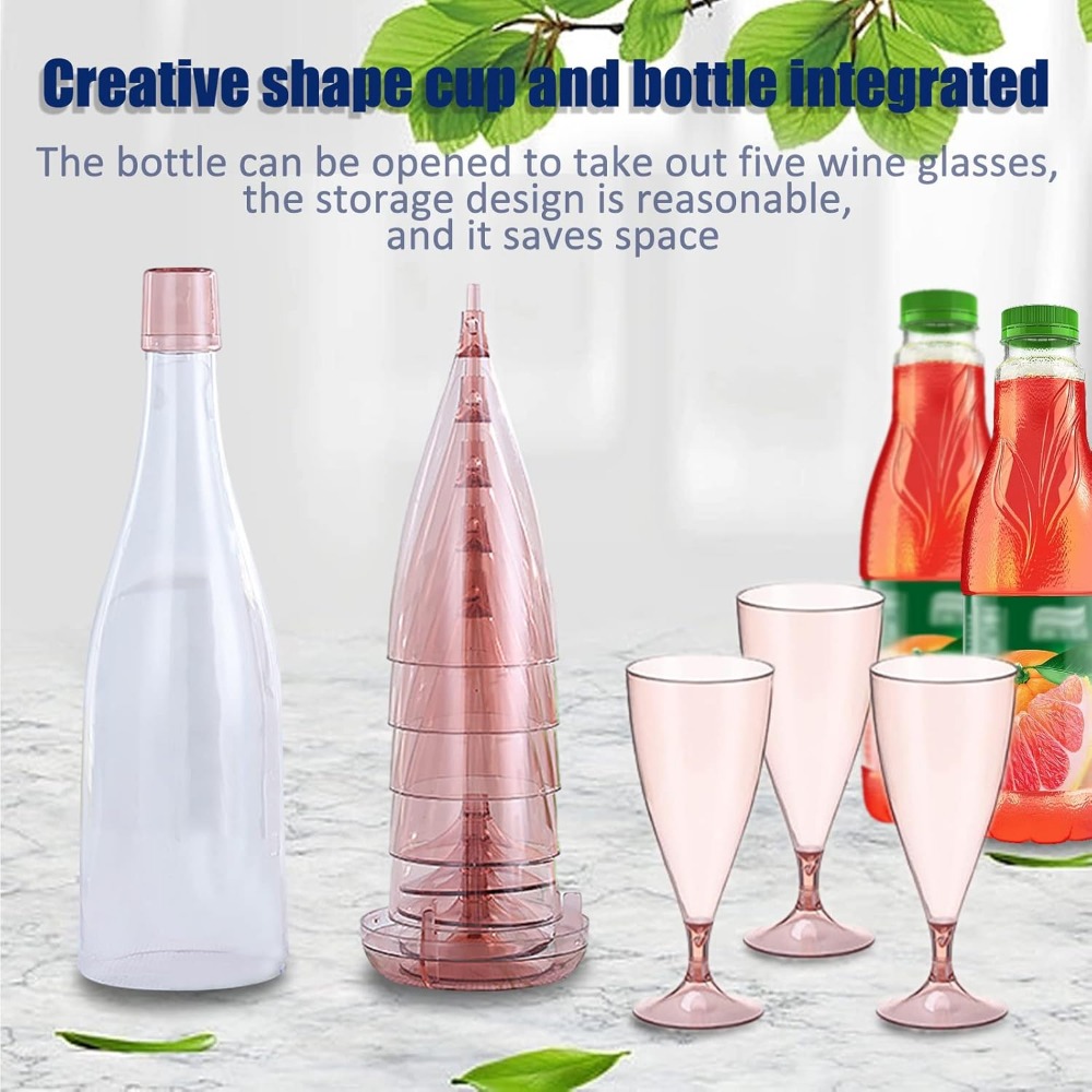 Outdoor Camping Outfit - New Plastic Foldable Champagne Wine Glasses