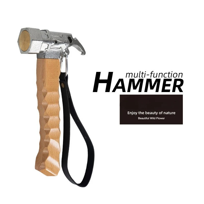 Outdoor Camping Canopy - Outdoor Solid Wood Camping Hammer Multifunctional
