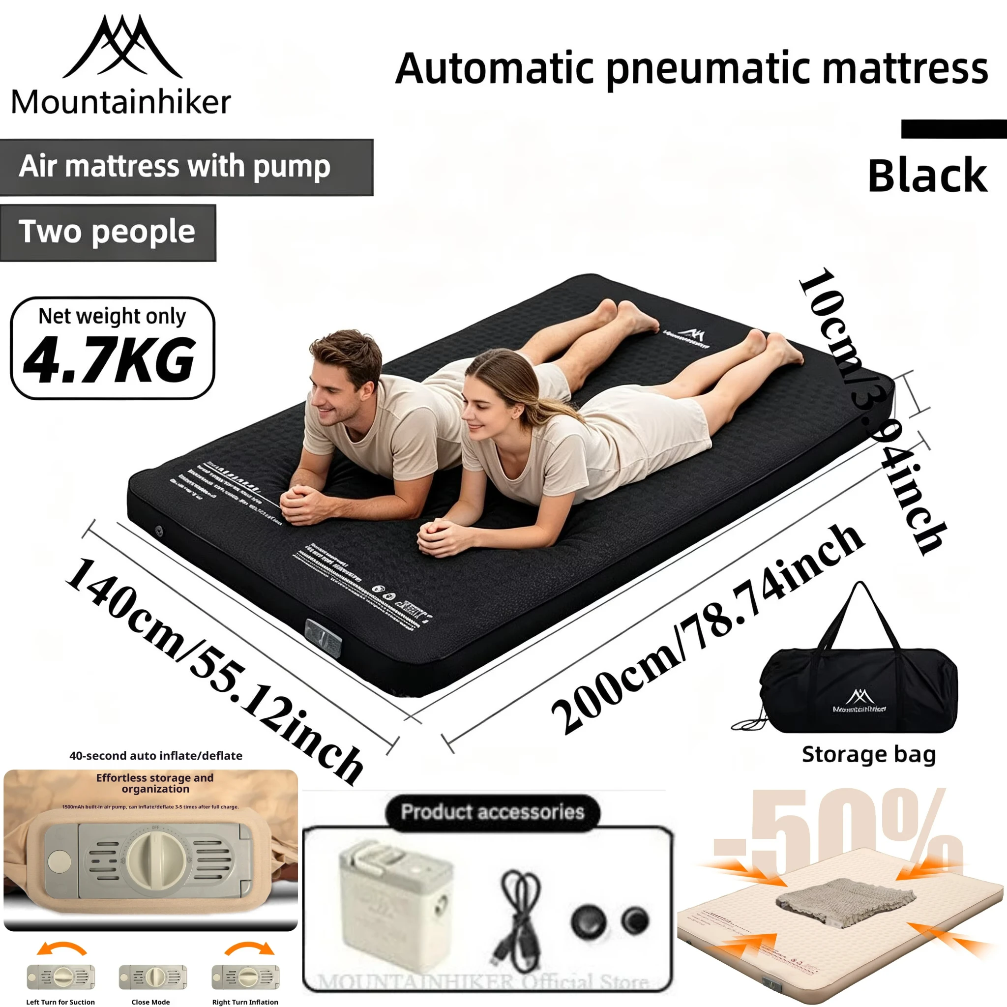 MOUNTAINHIKER Inflatable Mattr - Outdoor Camping Carpet 评论和价格