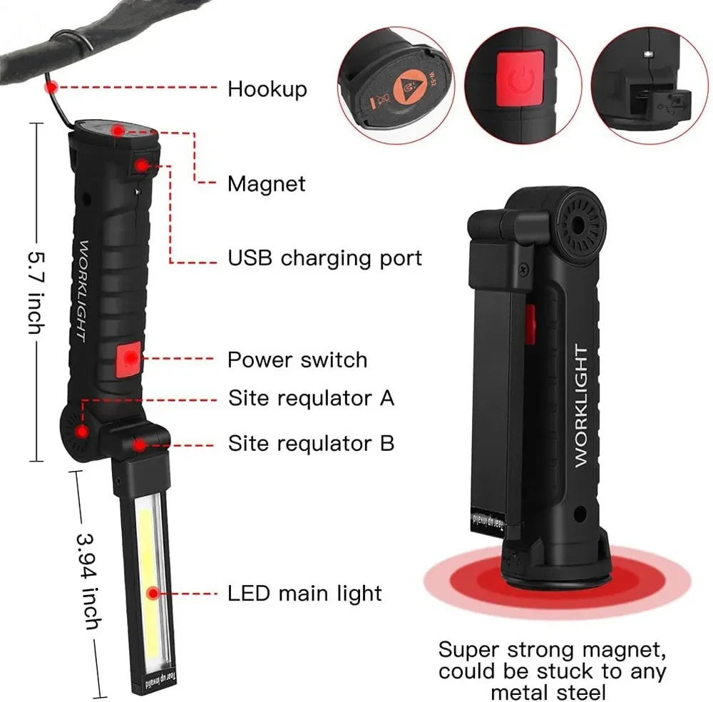 Portable COB LED Flashlight US - Outdoor Camping Glamping 评论和价格