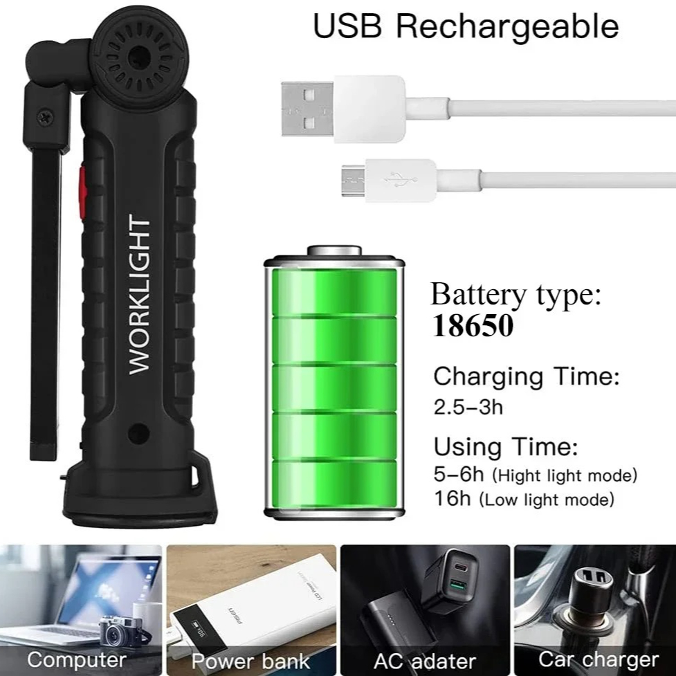 Portable COB LED Flashlight US - Outdoor Camping Glamping 评论和价格