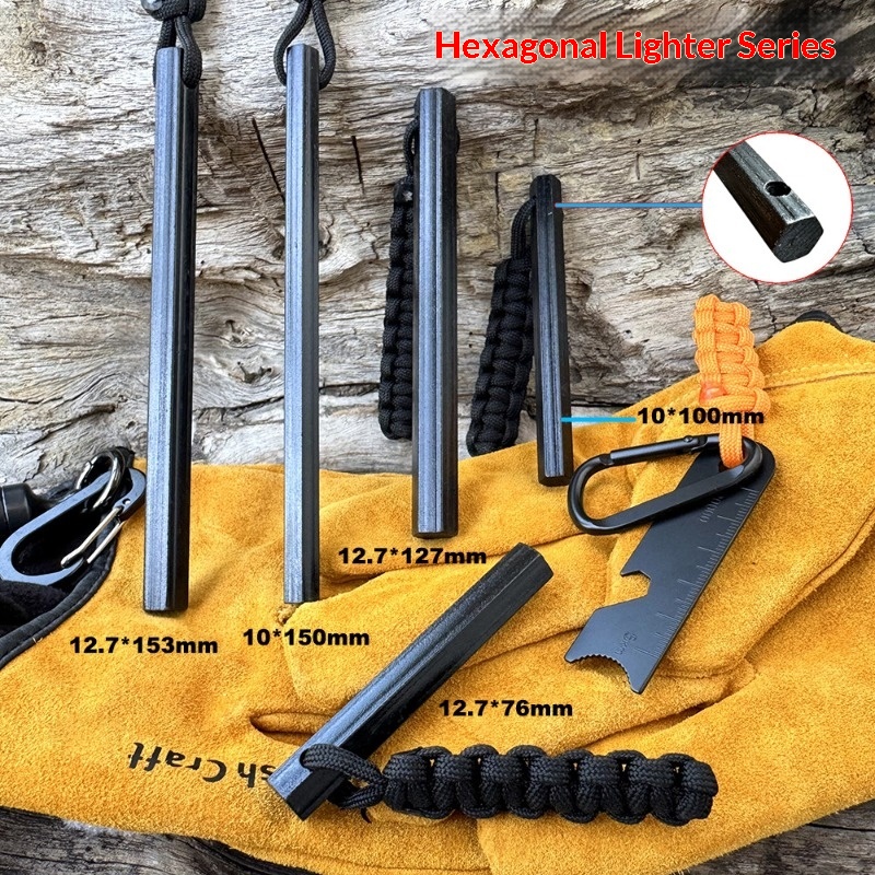 Hand Woven Rope Hexagonal Flin - Fire Starter Flint 评论和价格