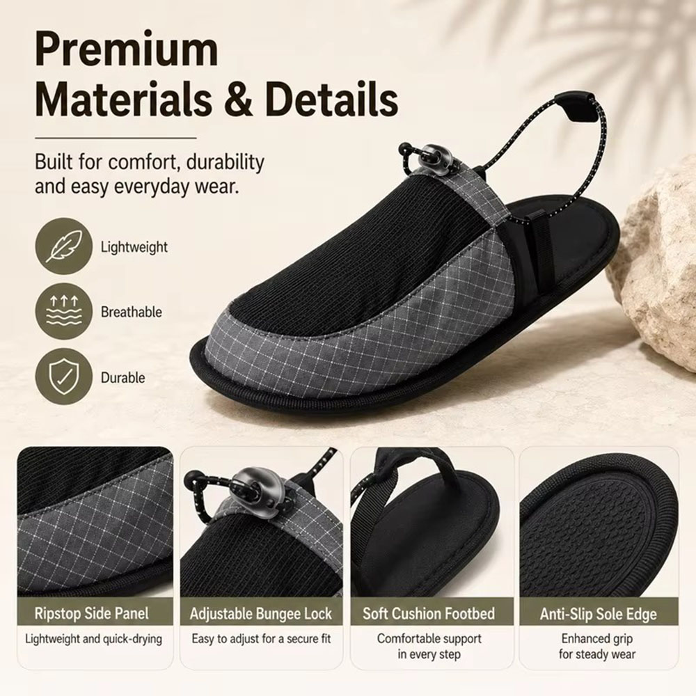 Foldable Quick Dry Water Slipp - Outdoor Camping Slippers 评论和价格