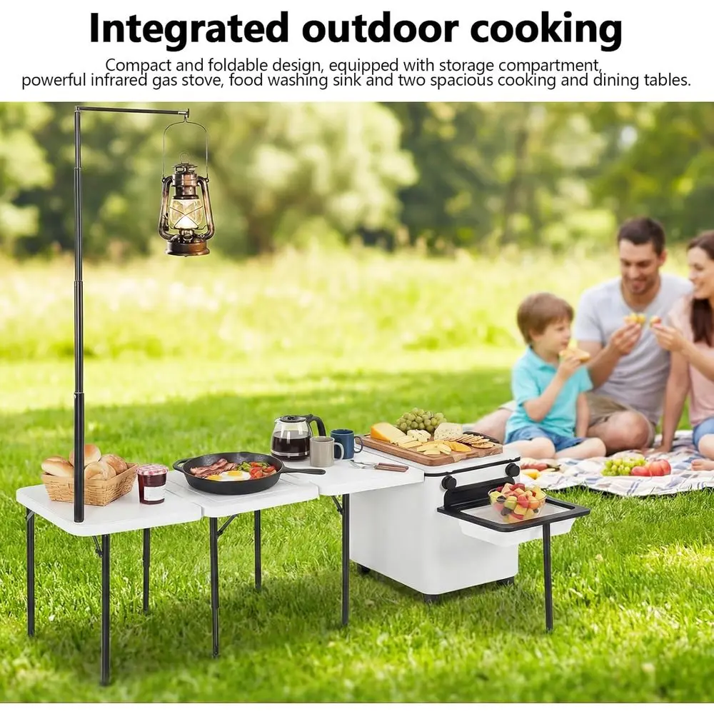 Portable Folding Outdoor Kitch - Outdoor Camping Table With Storage 评论和价格