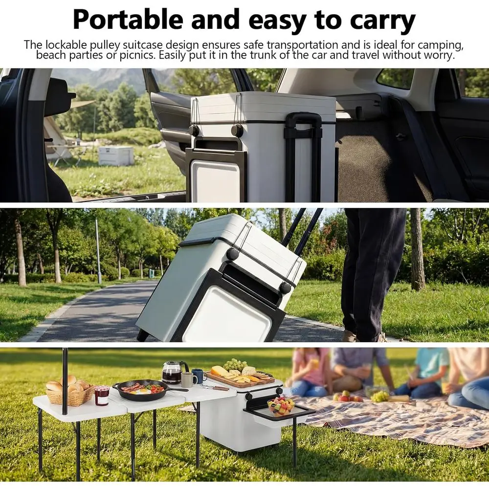 Portable Folding Outdoor Kitch - Outdoor Camping Table With Storage 评论和价格