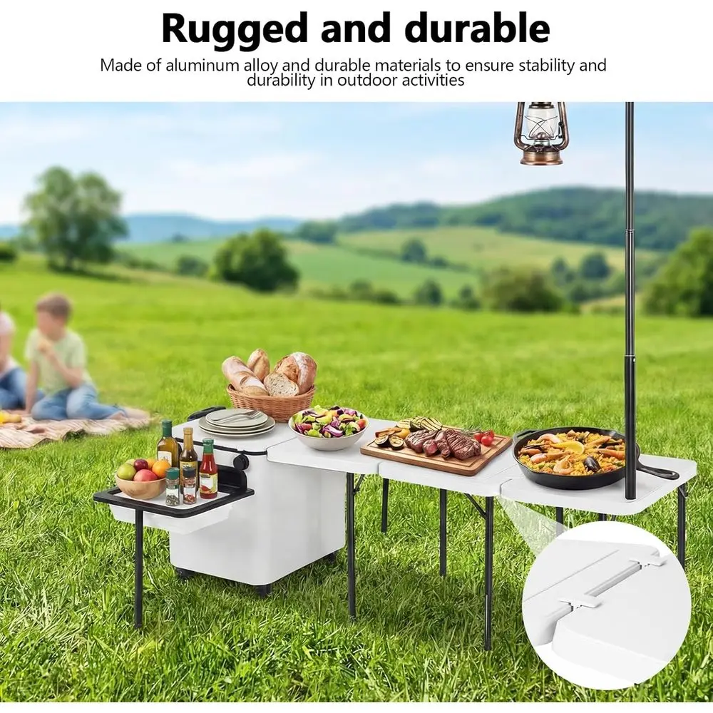 Portable Folding Outdoor Kitch - Outdoor Camping Table With Storage 评论和价格