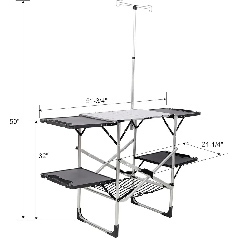 Portable Outdoor Kitchen Table - Outdoor Camping Table With Storage 评论和价格
