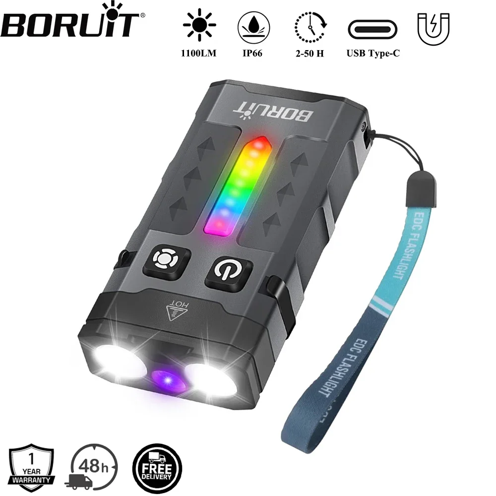 BORUiT EV20 1100LM EDC UV Keyc - Outdoor Camping Glamping 评论和价格