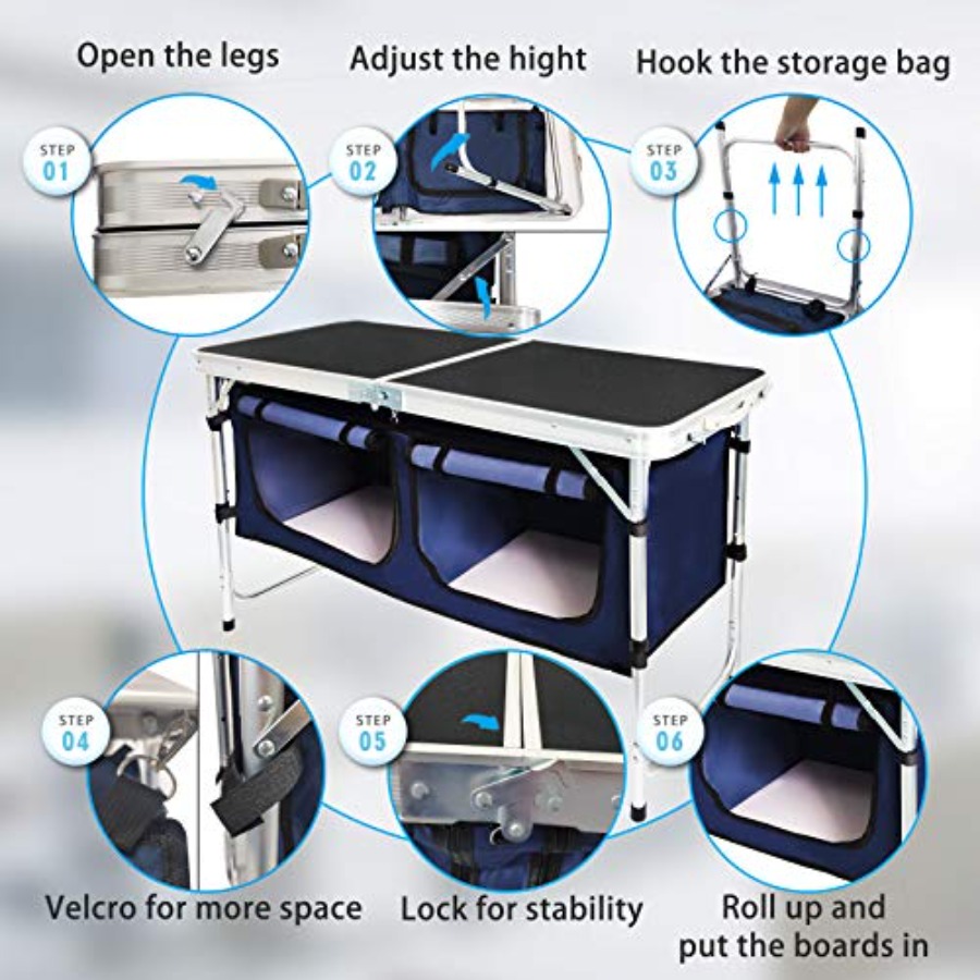 Outdoor Folding Table Aluminum - Outdoor Camping Table With Storage 评论和价格