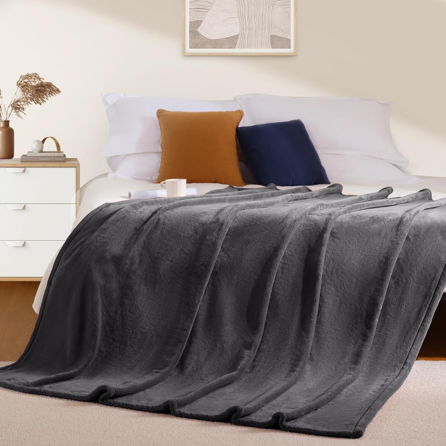 Fleece Blanket Grey Lightweigh - Outdoor Camping Movies 评论和价格