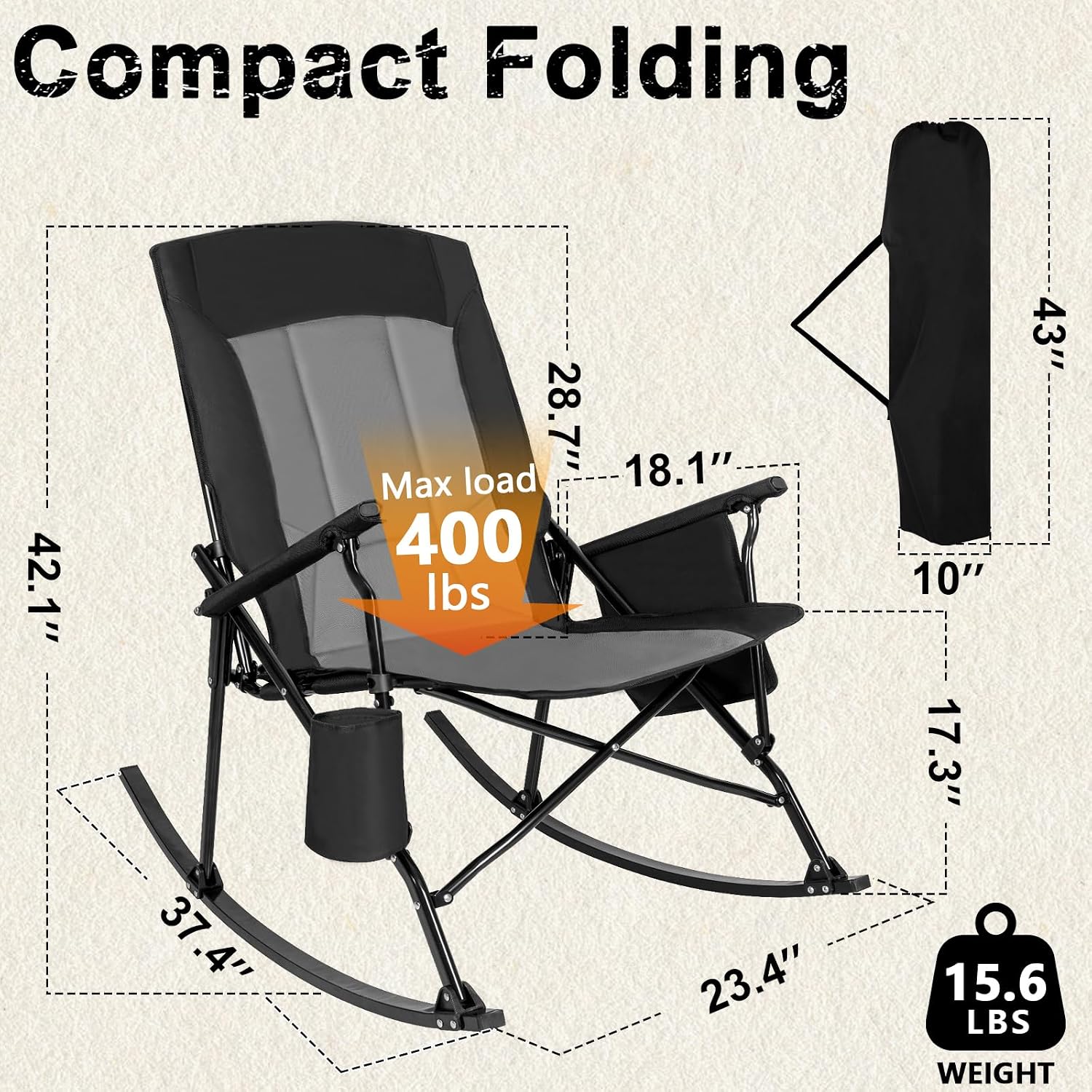 2Pack High Back Portable Rocki - Outdoor Camping Rocker 评论和价格