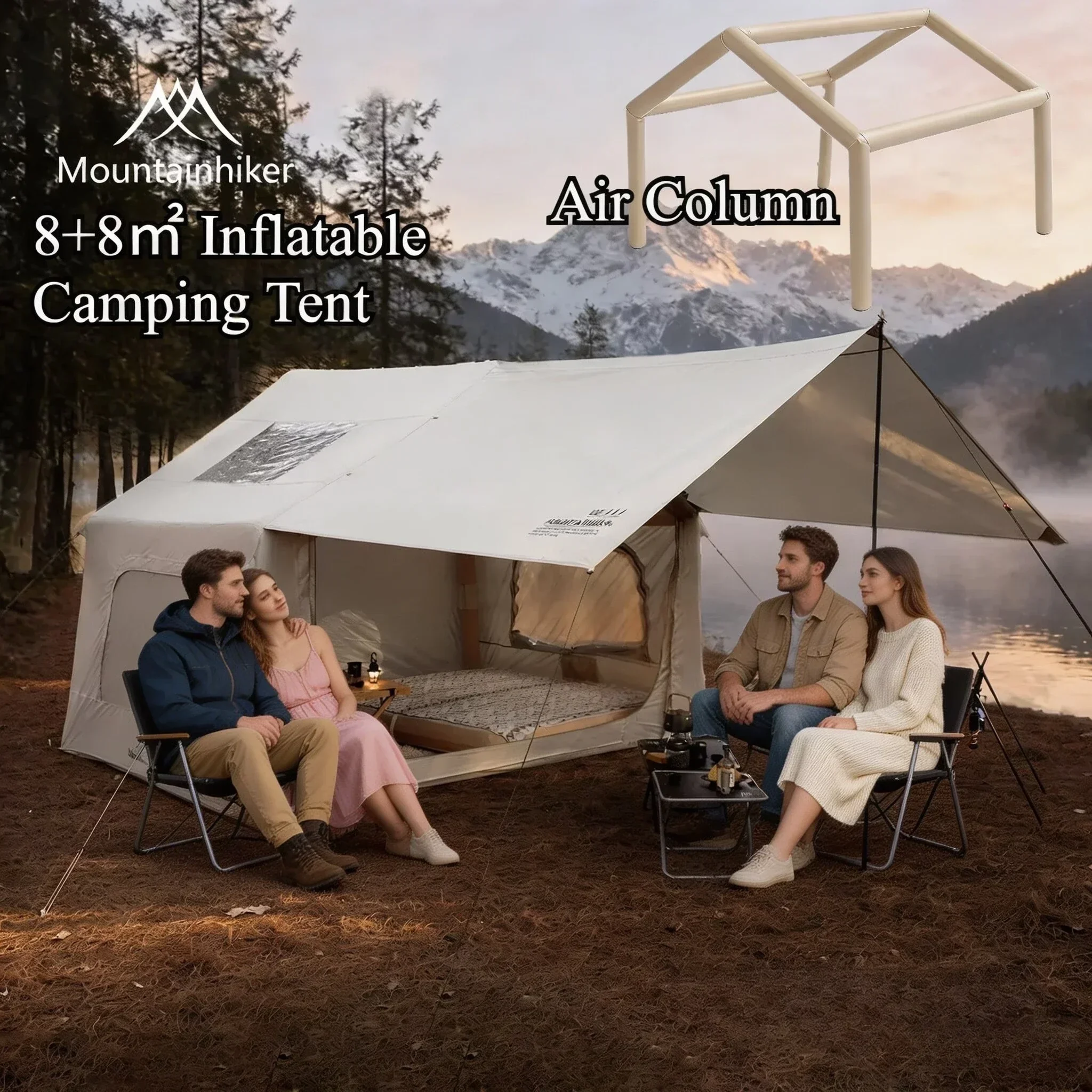 8+8㎡ MOUNTAINHIKER Inflatable  - Outdoor Camping Outfit 评论和价格