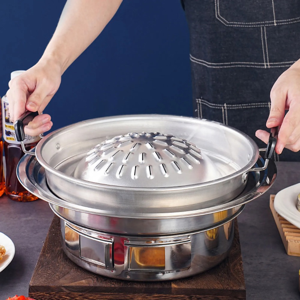 2 in 1 Hot Pot Grill Pan Non S - Outdoor Camping Kitchen 评论和价格