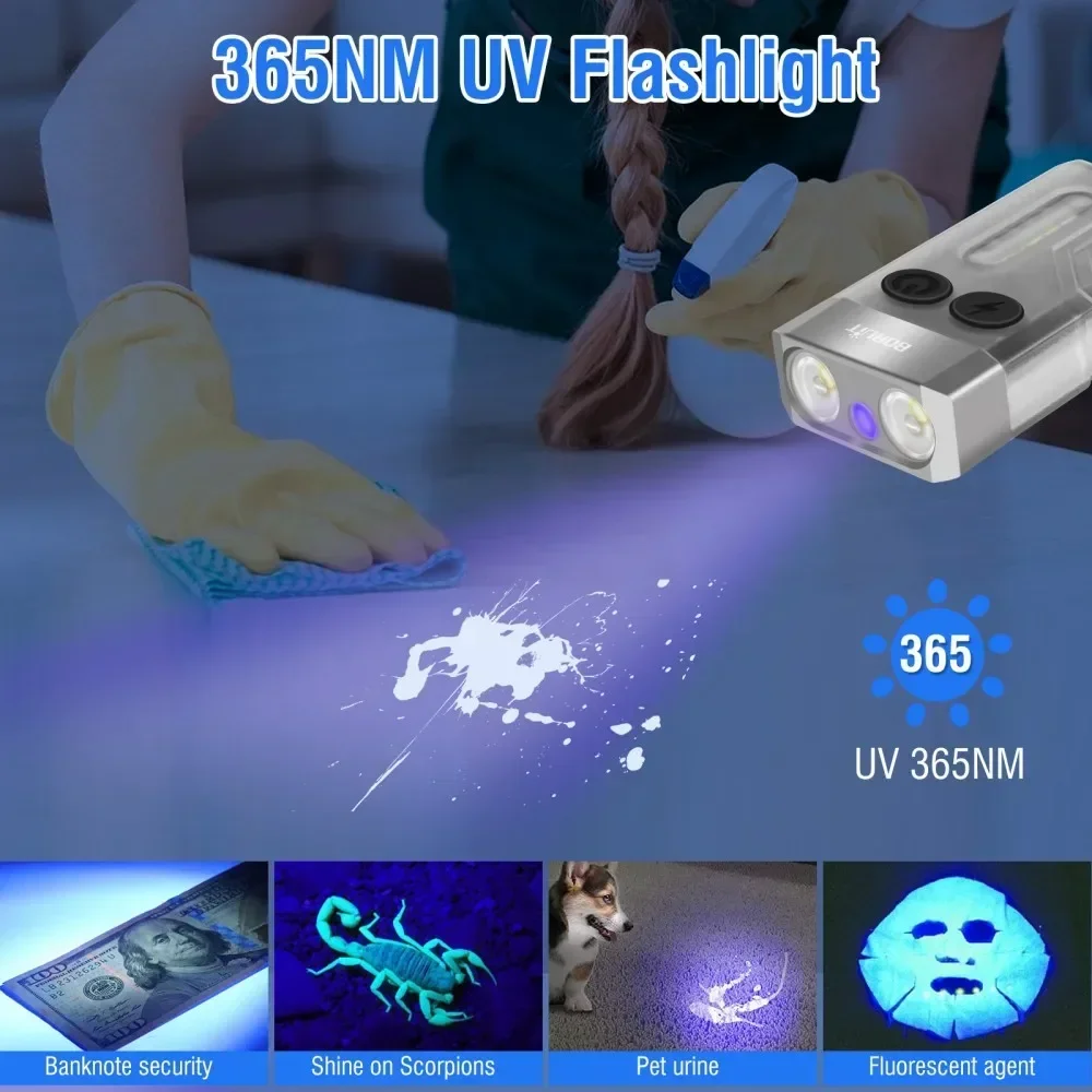 BORUiT V10 Keychain UV LED EDC - Outdoor Camping Glamping 评论和价格