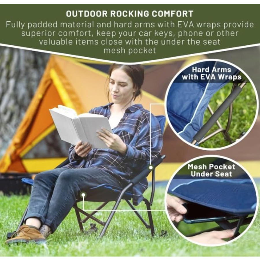 Folding Rocking Camping Chair  - Outdoor Camping Rocker 评论和价格