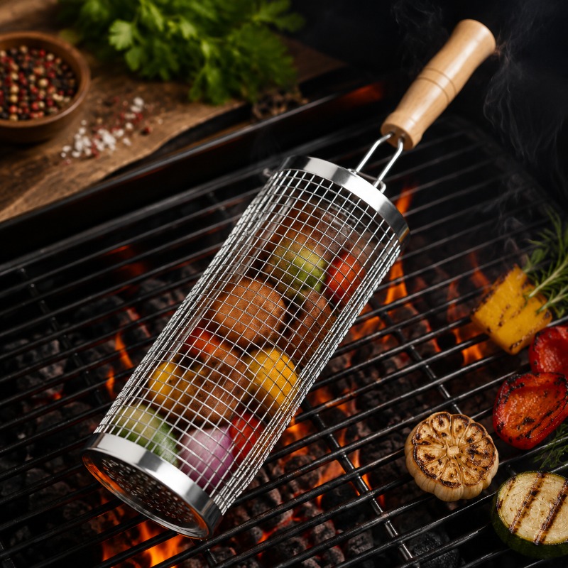 Round Barbecue Grill Basket Se - Outdoor Camping Outfit 评论和价格
