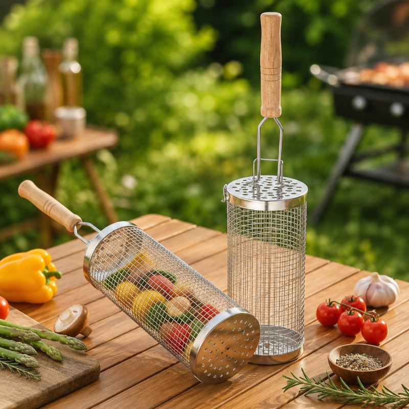 Round Barbecue Grill Basket Se - Outdoor Camping Outfit 评论和价格