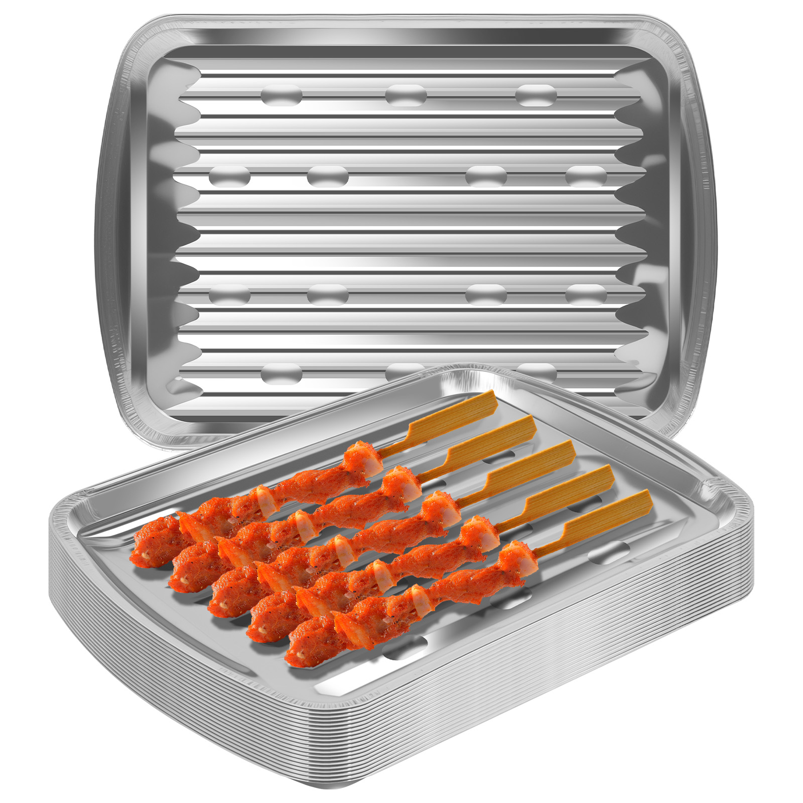 Aluminum Foil Trays Non-Stick  - Outdoor Camping Kitchen 评论和价格