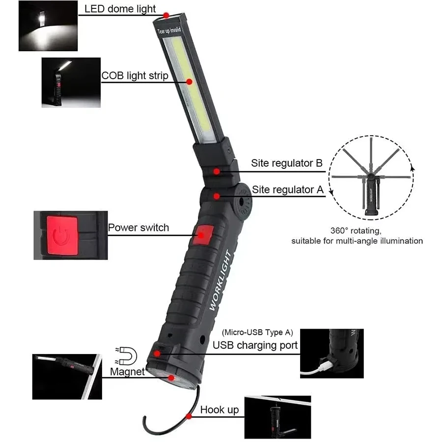New Portable COB LED Flashligh - Outdoor Camping Glamping 评论和价格