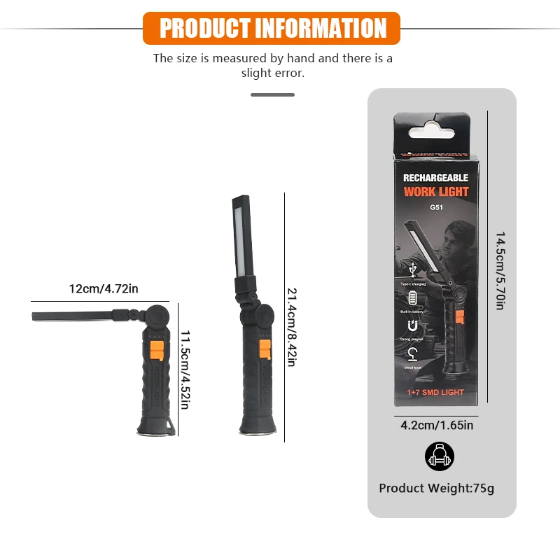Portable COB LED Flashlight Re - Outdoor Camping Glamping 评论和价格