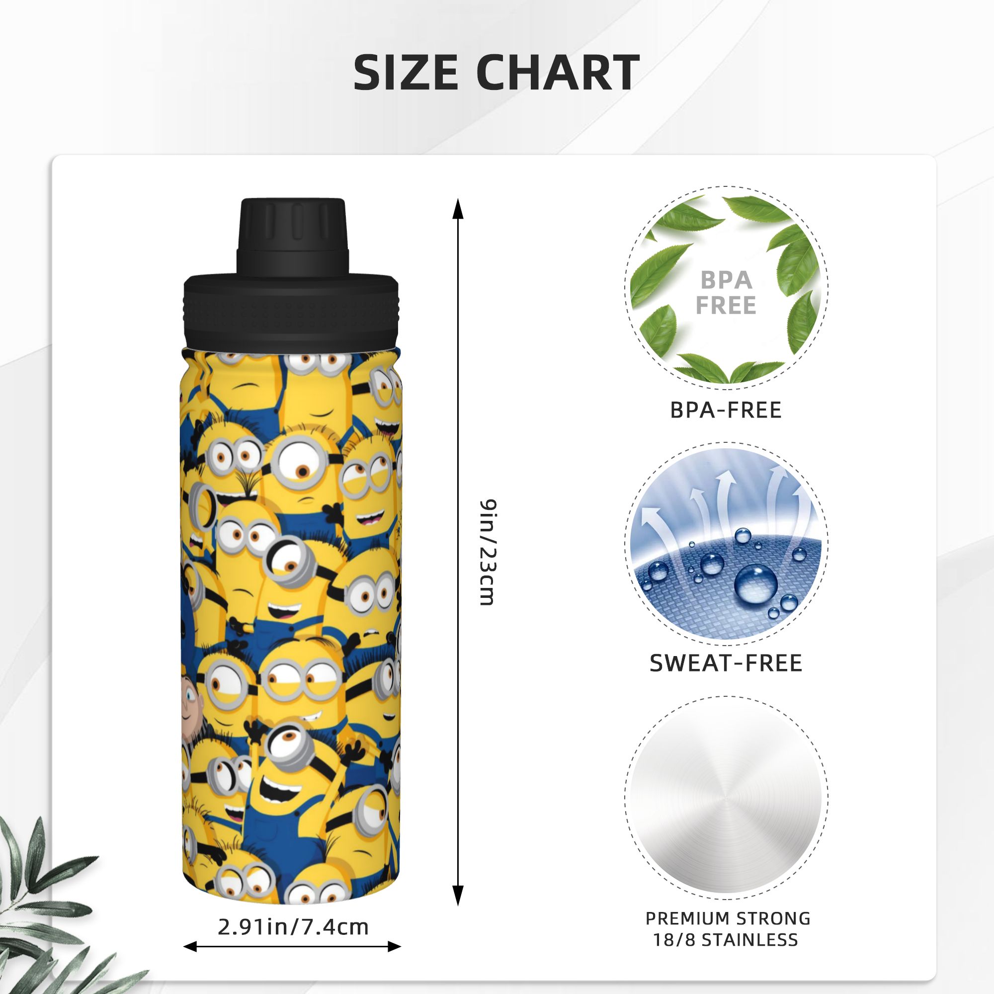 Cartoon M-Minions 18OZ Sports  - Vacuum Insulated Flask 评论和价格