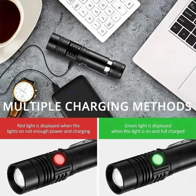 T6 LED Rechargeable Flashlight - Outdoor Camping Glamping 评论和价格