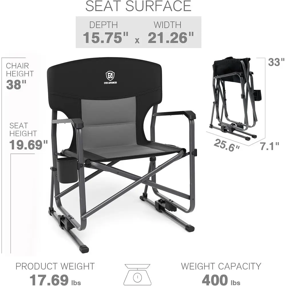 Durable Black Camping Rocker C - Outdoor Camping Rocker 评论和价格