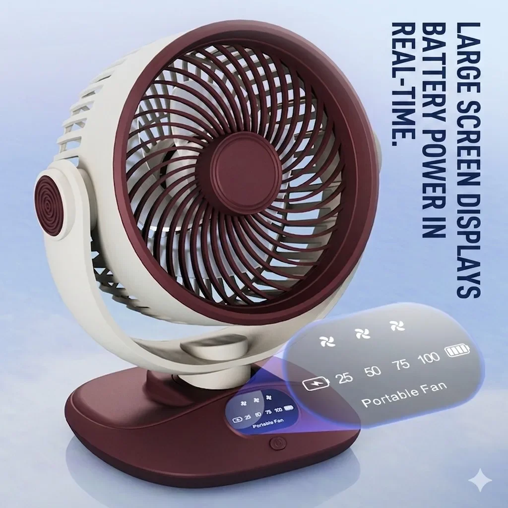 Desktop Fan Rechargeable Turbo - Camping Quiet 评论和价格